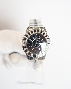 Dior Sapphire Crystal Watch, FJ3646, Quartz, Silver/Black, Spare Links